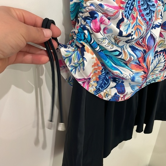 Azul by Maxine of Hollywood Tropical Floral Swim Dress Sz 10 One Piece Swimsuit - Picture 6 of 11